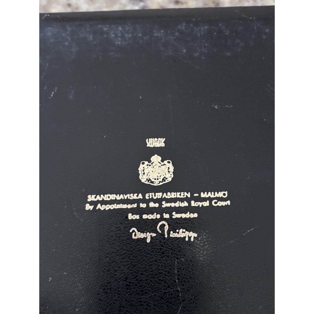 Vintage Black swank Scandinavian jewelry box 60s -70s made in Sweden Filled 3095